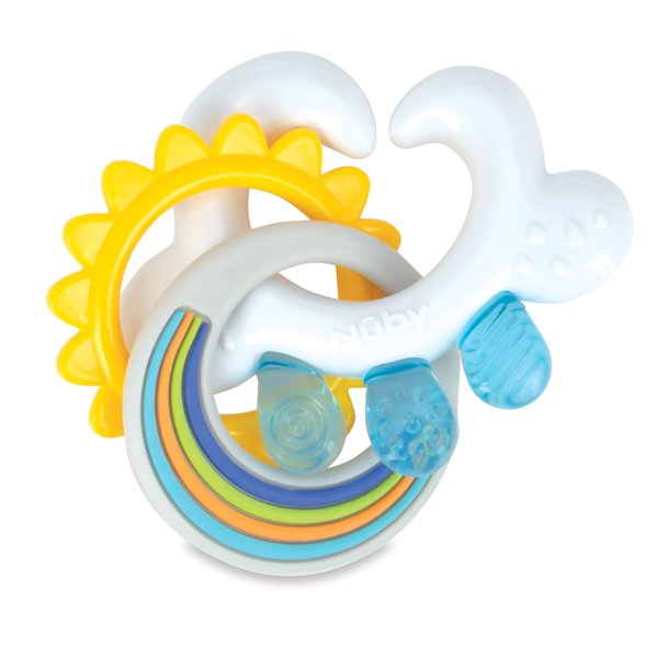 Nuby Cloud Teether with Sun and Silicone Rain Links : 3+ Months