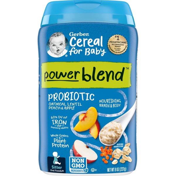 Gerber Baby Cereal, Oatmeal Peach Apple, 8 Ounce