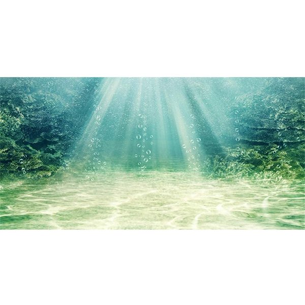 AWERT Aquarium Background Aquatic Plant Bubble Underwater Ocean Floor Fish Tank Background Polyester Background 48x18 inches