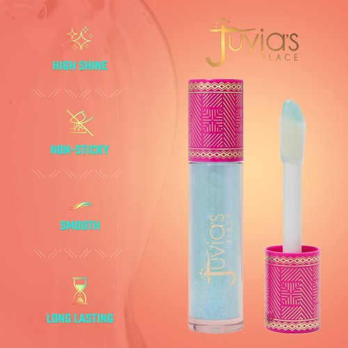 Juvia's Place High Shine - Glides on Creamy and Smooth,16 oz, Lip Gloss Garden of Juvia Flower Girl,Non-Sticky Long Lasting,Iridescent, Clear Gloss Glow,