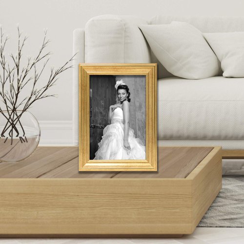 Lawrence Frames Sutter Burnished Picture Frame, 5 by 7-Inch, Gold