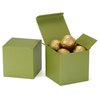 Quotidian 12pcs Glitter Pearlescent Paper Treat Gift Boxes with Lids 3x3x3 (Green Tea)