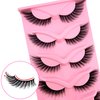 Fox Eye Lashes Wispy Eyelashes 18mm Cat-Eye Lashes Angel Wing Lashes Faux Mink False Eyelashes Natural Look 5 Pairs pack(XF05)