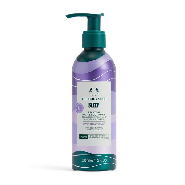 The Body Shop Sleep Relaxing Hair & Body Wash, Lavender Essential Oil & Vetiver Essential Oil – Soothing and Refreshing Experience – Vegan – 6.7oz