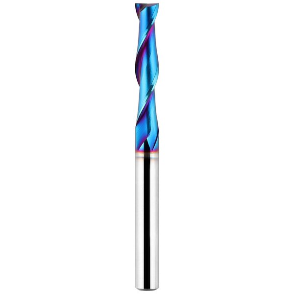 EANOSIC Upcut Spiral Router Bit 1/4 inch Shank, 1/4 inch Cutting Diameter, Extra Long 3 inch Solid Carbide with Nano Blue Coating CNC Router Bits End Mill for Wood Cut, Carving