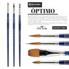 Escoda Optimo Series 1210 Artist Watercolor & Acrylic Short Handle Paint Brush, Pure Kolinsky, Round, Size 1