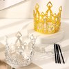 LifeDawn Headband for Women Diamond Crown Decor Headband Birthday Crowns for Women,2Pcs Princess Tiara Crown Birthday Hat for Women Girls Gift Birthday Decorations Party Favors(Gold+Silver)