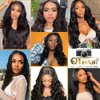 QTHAIR 12A Transparent HD Body Wave Human Hair Lace Frontal (18",13x4 Ear to Ear Lace Frontal,Natural Black)130-150% Density 100% Virgin Brazilian Body Wave Lace Frontal