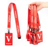 VELATYVIO 25 Sets Visitor Badge Lanyard with Clips Breakaway Reusable Temporary PVC Pass Card for Event Fundraising Company Exhibition Guest School Activities 3.54 x 2.13inch Red