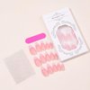 24Pcs French Press on Nails Almond Fake Nails Cute Pink False Nails with Bow Pearl Design Pink French Tip Acrylic Nails Luxury Glue on Nails Full Cover Artificial Nails for Women Manicure Accessories