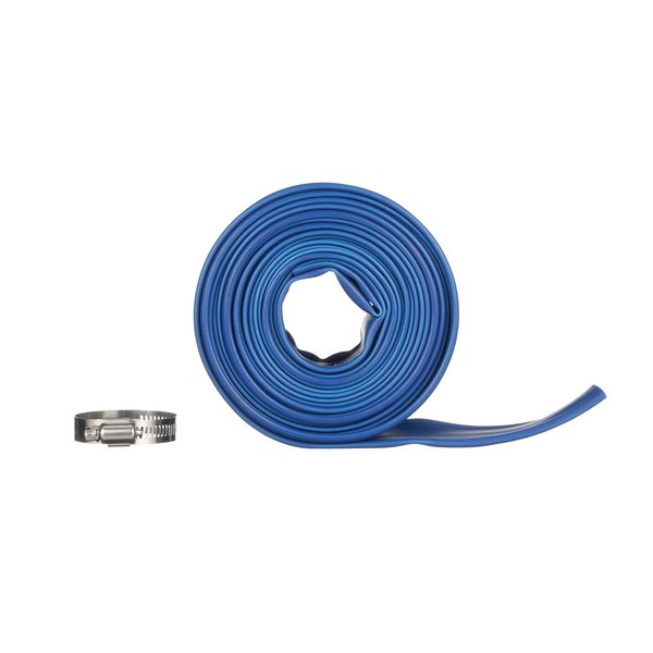 Blue Devil 25-Foot Vinyl Backwash Hose for Pool with Hose Clamp, 1-1/2" W x 25' L
