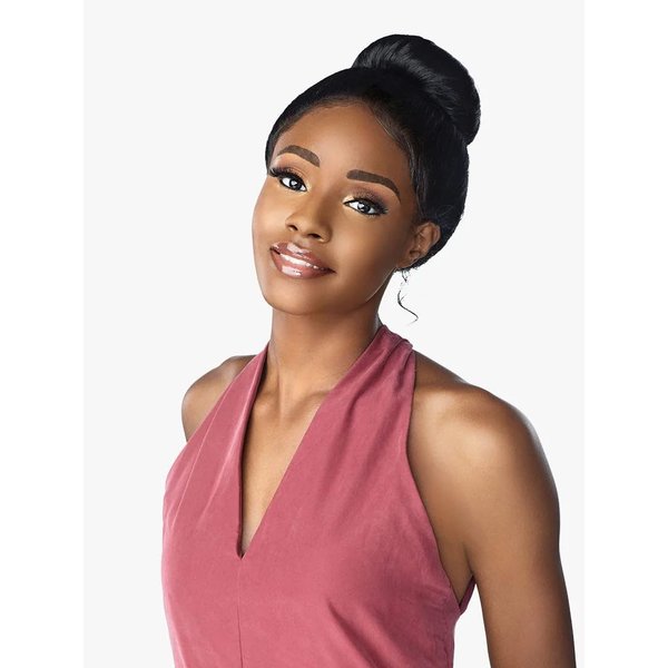 Cloud 9 Sensationnel Synthetic 13x4 360 Swiss Lace Wig - AKEELY HIGH BUN (1 Jet Black)