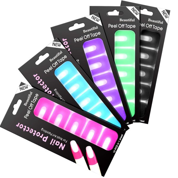 Outus 150 Pieces U Shape Nail Polish Protector Nail Guards Spill Proof Stickers Peel Off Nail Stickers for Nail DIY