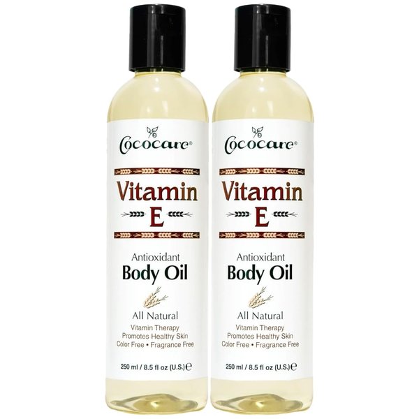 Cococare Natural Vitamin E Antioxidant Body Oil - Vitamin Therapy for All Skin Types - 8.5 fl oz - Pack of 2