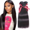 ALLRUN Straight Bundles Human Hair 14 16 18Inch 10A 100% Unprocessed Brazilian Virgin Raw Hair 3 Bundles Straight Human Hair Bundles Human Hair Extensions Remy Hair Double Weft