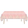 Pink Rose Gold Party Tableware set,Pink Happy Birthday Theme 20 Plates and 20 Napkins and Tablecloths 71 '' x 42 '' for Girls Women Silver Glitter Birthday Party Supplies