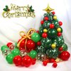 100 Pcs Christmas Red Green Balloons 12 Inch Red Green and White Latex Balloons with 65ft Ribbon for Christmas Birthday Baby Shower Party Decorations