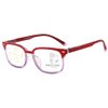 Progressive Multifocus Reading Glasses Women Men Blue Light Blocking, Red 2.0X