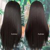 Aubree Black Lace Front Wigs Glueless Pre-plucked Natural Hairline Synthetic Lace Front Wigs Long Straight Frontal Lace Wigs for Fashion Women