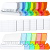 Jovitec File Folder Tabs, 120 Hanging File Folder Plastic Tabs and 120 Back to School Inserts for Back to School Quick Organize and Identification Files, Easy to Read(Multicolor Angle,2 Inch)