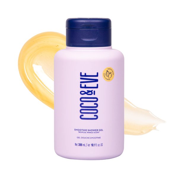 Coco & Eve Glow Figure Smoothie Shower Gel (Tropical Mango Scent) Moisturizing Body Wash with Coconut water, Aloe Vera. Sulfate Free (10.1 fl oz/ 300ml)