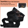 Seamless Clip in Hair Extensions Remy Human Hair, 12 Inch Natural Black Body Wave, Real Human Hair Extensions Invisible PU Clip Ins Skin Weft 90g 7pcs