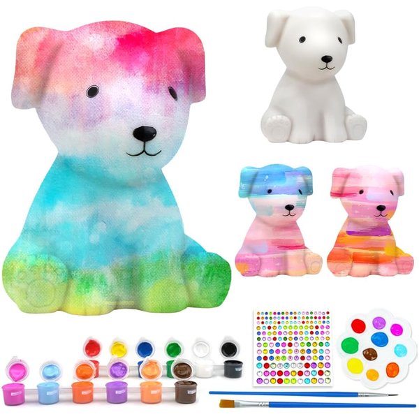 HAPMARS Paint Your Own Dog Lamp Kit 1pcs, DIY Dog Art Craft Painting Kits for Girls Boys Kid Age 4 5 6 7 8 9 10 11 12+, Art Supplies Creative Gifts for Birthday, Halloween, Christmas, Party