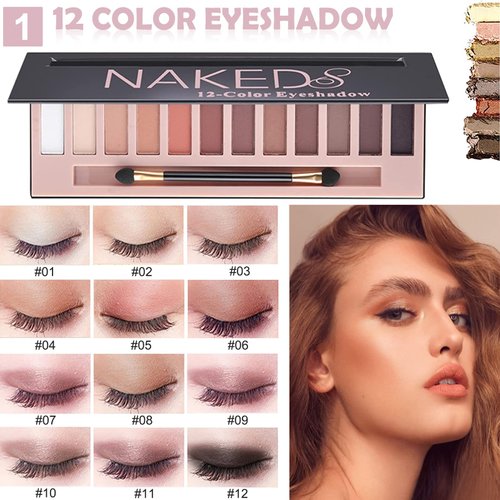 All in One Makeup Kit for Women-Full Professional Kit With 12 Color Eyeshadow, Foundation, Powder, Lipsticks, Eyeliner, Blush, Eyebrow Soap, Makeup Gift Set for Women Teens (Pink Matte)