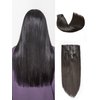 LUVME HAIR Fullness with 1 Pack Silky Straight Clip in Hair Extensions, 16inch 135g 9pcs Natural Black Hair Extensions Real Human Hair for Women
