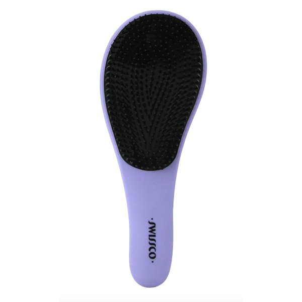 Swissco Soft Touch Detangling Hair Brush for Natural, Curly, Wet or Dry Hair (Purple)