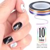 Teenitor Nail Art Brushes,3D Nail Art Paiting Polish Design Kit with 15 Nail Gel Brushes, Nail Dotting Pen 5pcs, 12 Colors Nail Rinestones 10 Adhesive Nail Striping Tape for False Acrylic Nails White