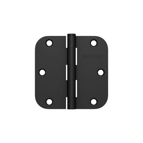Schlage 3.5" Door Hinge with 5/8" Radius Round Corner in Matte Black (3-Pack)