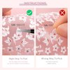 5D Flower Nail Stickers for Nail Art, 3 Sheets Embossed Nail Decals Self Adhesive Nail Art Stickers, Pink White Floral Leaf Cherry Blossom Nail Decorations Accessories for Women Girls Spring Summer