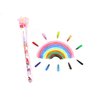 TINYMILLS 24 Pcs Unicorn Rainbow 2 in 1 Stacking Crayons with Stamp Topper, Kids Party Favors, Pinata Fillers for Girls Birthday Party, Goodie Bag Stuffers, Classroom Prizes Rewards