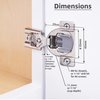 DecoBasics 10 Pack 1/2 inch Overlay Soft Close Cabinet Hinges for Kitchen Cabinets Door -Concealed Self Closing Face Frame Cabinet Hinges Brushed Nickel -Built-in Soft Close Hinges Damper-3 Way Adjust
