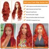 Asidow Ginger Orange Body Wave Lace Front Wigs Human Hair Pre Plucked with Baby Hair 180% Density 13x4 HD Lace Frontal Glueless Wigs for Women 30 inch