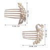 2 Pcs Pearl Hair Comb Flower Hair Side Combs Clip Peacock Twist Comb Rhinestone Decorative Hair Combs for Women Accessories