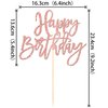1 PCS Happy Birthday Cake Topper Glitter Happy Birthday Cake Pick for Celebrating Happy Birthday Anniversary Theme Party Cake Decorations Supplies Rose Gold