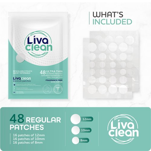 LivaClean 192 CT (4 PK) Pimple Patches, Acne Patches, Pimple Patches for Face, Zit Patches, Hydrocolloid Acne Patches, Blemish Patches, Acne Patch, Hydrocolloid Patch, Parches Para Acne