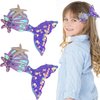 Mermaid Tail Hair Sparkling Pin Aurora Sequins Fish Tail Hairpin Crocodile Clips Hair Clip Starfish Shell Mermaid Design Hair Clips Accessories for Women and Girls-2 pcs（Dark Violet）