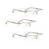 LUR READING GLASSES 3 pack Half-Rim Metal Readers (Gunmetal)