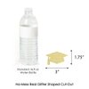 Gold Glitter Grad Cap Party Straws - No-Mess Real Gold Glitter Cut-Outs & Decorative Graduation Party Paper Straws - Set of 24