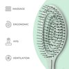 Ninabella Organic Detangling Hair Brush for Women, Men & Children - Does not Pull on Hair - Straightening Brushes for Straight, Curly & Wet Hair - Unique Spiral Hairbrush Green
