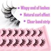 AUGENLI 12mm Manga Natural Look False Eyelashes, Reusable Strip Wispy Lashes, Including 10 Pairs Of Eye Lashes, Easy to Apply Doll Makeup (SD18)