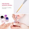TEOYALL Nail Liner Brushes, 7/9/11/15/20mm Fine Striping Brushes Nail Art Thin Line Brushes Precision Detail Drawing Brush