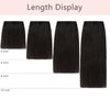 FUOTONBUTY 1 Pcs Short Hair Extensions Clip in 8 Inch Natural Black Hairpiece Human Hair Toppers for Women With Thinning Hair Adding Hair Volume