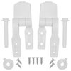White Plastic Toilet Seat Hinge Replacement with Bolts Screw and Nuts