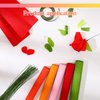 Gersoniel 57 Pieces Crepe Paper Flower DIY Kits 6 Rolls 35g Crepe Paper Rolls 50 Pcs Floral Iron Wire 1 Roll 50 Meter for Birthday Party Wedding (Red Series)