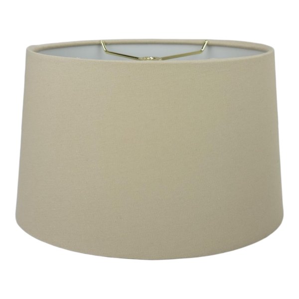 Royal Designs, Inc. Shallow Oval Hardback Lamp Shade, HB-611-16LNBG, Linen Beige, (14 x 8.5) x (16 x 10.5) x 9