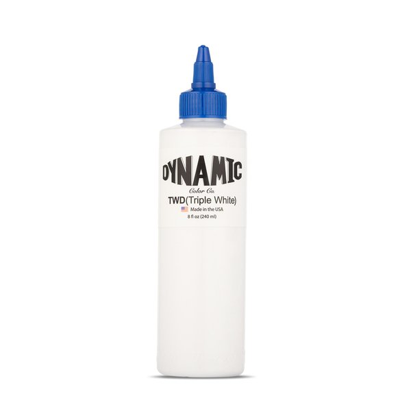 Dynamic Color Co- Triple White Tattoo Ink, Sterilized, Made in USA, 8 oz Bottle